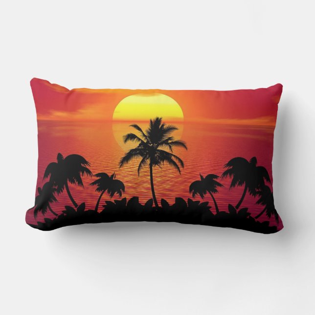 Nature Sunset Palm Trees illustration Kussen (Voorkant)
