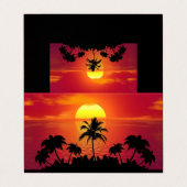 Nature Sunset Palm Trees illustration Visitekaartje (Buitenkant ongevouwen)