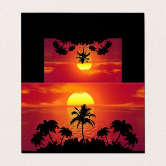 Nature Sunset Palm Trees illustration Visitekaartje (Buitenkant ongevouwen)
