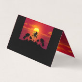 Nature Sunset Palm Trees illustration Visitekaartje (Achterkant)