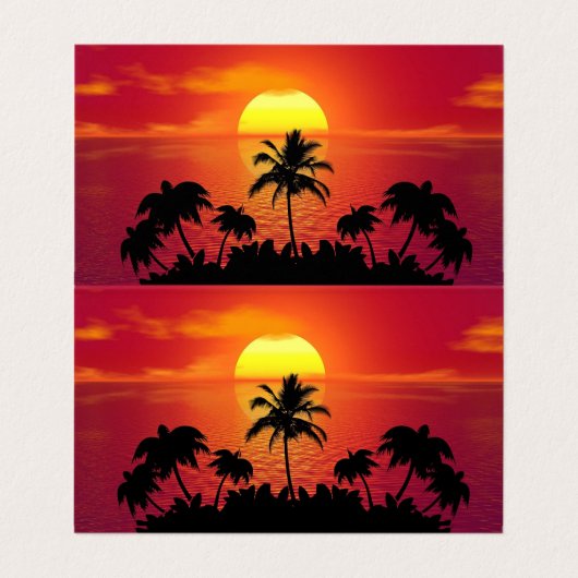 Nature Sunset Palm Trees illustration Visitekaartje (Binnenkant ongevouwen)