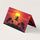 Nature Sunset Palm Trees illustration Visitekaartje (Voorkant)