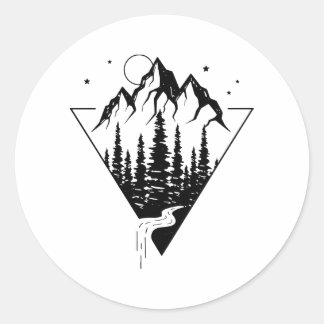 Nature Triangle Monogram Ronde Sticker