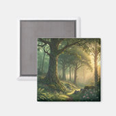 Nature View Forest Magneet 2in Rechthoekig Design (Voorkant / Achterkant)