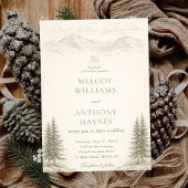 Nature Wedding with Pine Trees Mountain Landscape Kaart