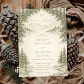Nature Wedding with Pine Trees Mountain Landscape Kaart