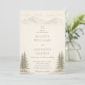 Nature Wedding with Pine Trees Mountain Landscape Kaart (Staand voorkant)