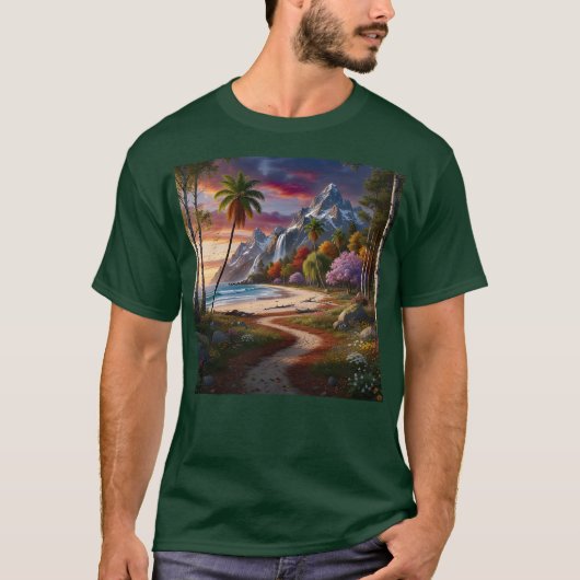 Nature Wilderness Scenic Landscape Ocean Beach T-shirt (Voorkant)