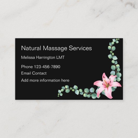 Naturel Beauty Massage Visitekaartje (Voorkant)