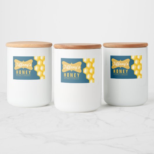 Naturel | Biologische honing | Zuivere honing | Bo Voedselcontainer Etiket (Flessen)