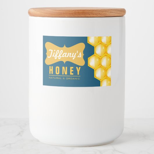 Naturel | Biologische honing | Zuivere honing | Bo Voedselcontainer Etiket (Voorkant)