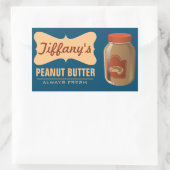 Naturel | Biologische pindakaas | Handgemaakte bot Rechthoekige Sticker (Tas)