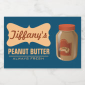 Naturel | Biologische pindakaas | Handgemaakte bot Voedselcontainer Etiket (Enkel label)