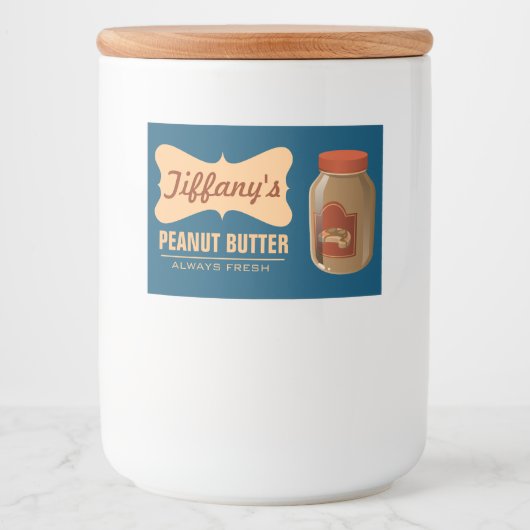 Naturel | Biologische pindakaas | Handgemaakte bot Voedselcontainer Etiket (Voorkant)