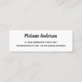 Naturel | Kunst en ambacht Mini Visitekaartje (Achterkant)