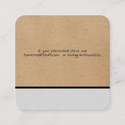 Naturel | Kunsten en ambachten / Grijze textuur Tr Vierkante Visitekaartje (Achterkant)