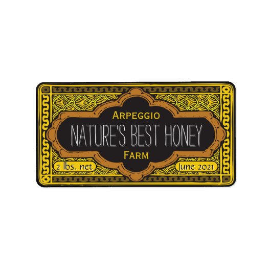 Naturen Best Honey Jar Persoonlijk Etiket (Voorkant)