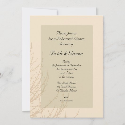 Naturen bruiloft repetitie kaart (Voorkant)