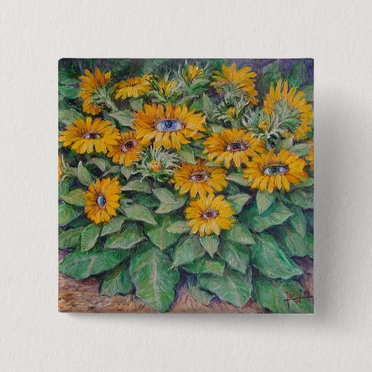 Naturen die volgen vierkante button 5,1 cm (Voorkant)