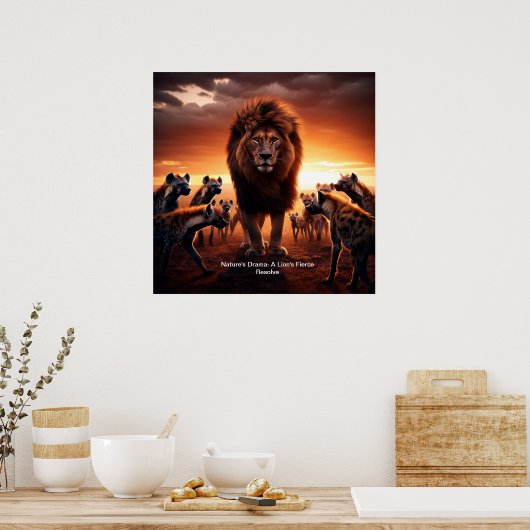 Naturen drama: een leeuwenkracht besluit poster (Keuken)