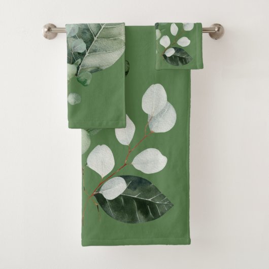 NATUREN GIFT GREEN 2 BOTANISCHE TOWEL SET BAD HANDDOEK (Insitu)