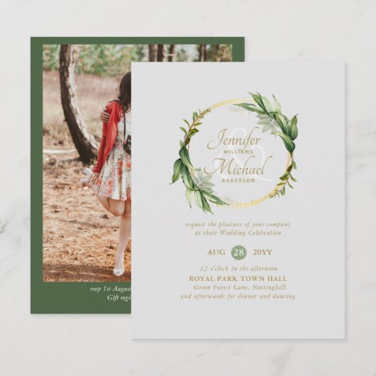 Naturen houden van Greenery Wreath PHOTO Wedding I (Voorkant / Achterkant)