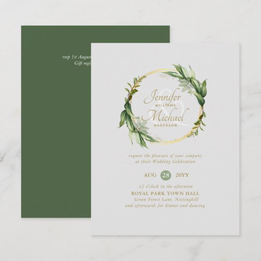 Naturen houden van Greenery Wreath Wedding (Voorkant / Achterkant)