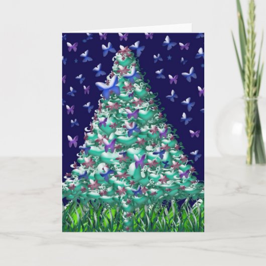 Naturen kerstboom feestdagen kaart (Voorkant)