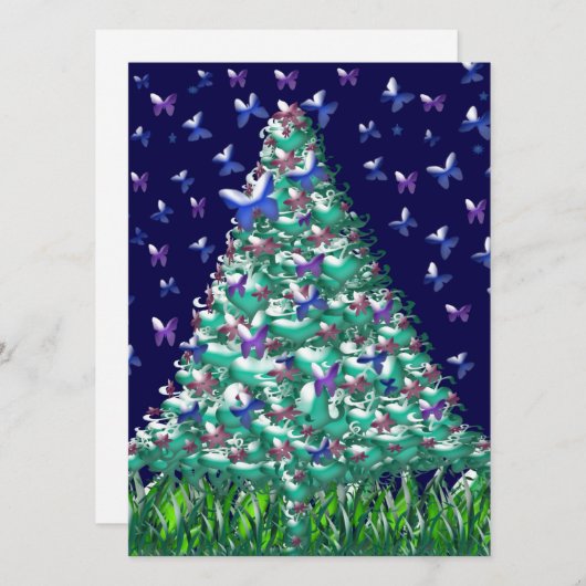 Naturen kerstboom feestdagenkaart (Voorkant / Achterkant)