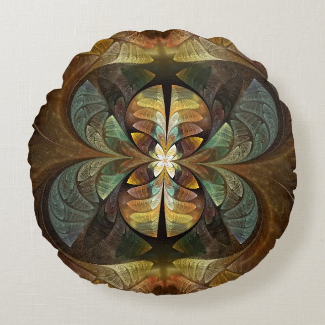 Naturen Matrix Bumble Bee Abstract Rond Kussen (Voorkant)