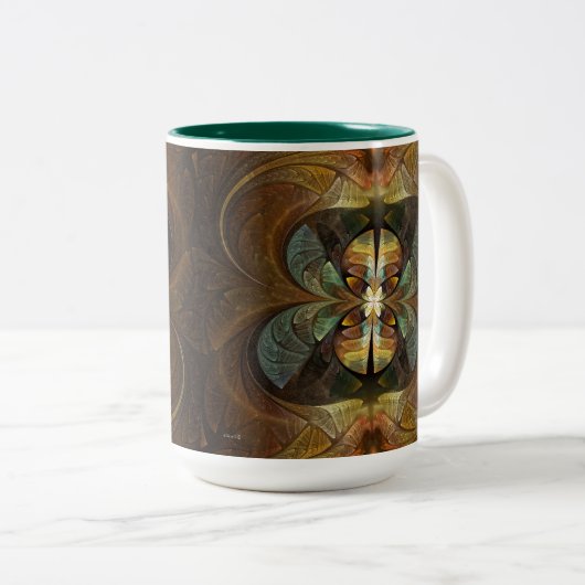 Naturen Matrix Bumble Bee Abstract Tweekleurige Koffiemok (Voorkant rechts)