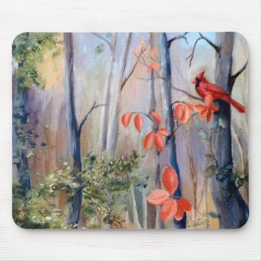 Naturen pad kardinaal Mousepad Muismat (Voorkant)