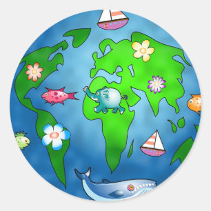 Naturen Planet Ronde Sticker