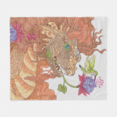 Naturen Treasures Dragon met kolibrie vriend Fleece Deken (Voorkant (Horizontaal))