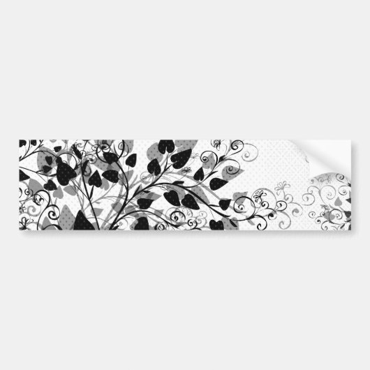 Naturen Zwarte witte florendelsticker Bumpersticker (Voorkant)