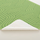 Nature's Green Geometric Lines  Sherpa Deken (3/4)