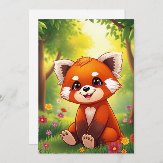 Nature's Hug in a Cute Red Panda Kaart (Voorkant / Achterkant)