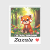Nature's Hug in a Cute Red Panda Sticker (Vel)