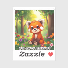 Nature's Hug in a Cute Red Panda Sticker