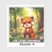 Nature's Hug in a Cute Red Panda Sticker (Vel)