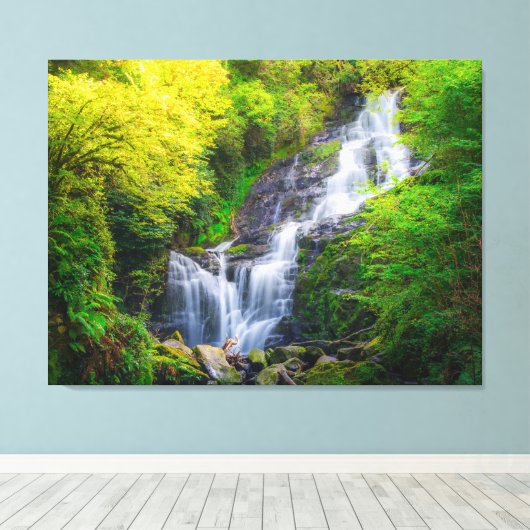 Nature's Symphony: The Cascades of Killarney Canvas Afdruk (Insitu (Houten vloer))
