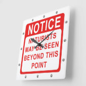 Naturist Beach/Naturist Camp Sign Vierkante Klok (Hoek)