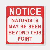Naturist Camp/Beach Sign Magneet (Voorkant)