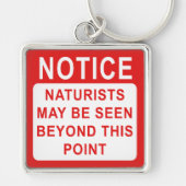 Naturist Camp/Beach Sign Sleutelhanger (Voorkant)