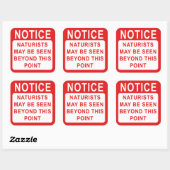 Naturist Camp/Beach Sign Vierkante Sticker (Vel)