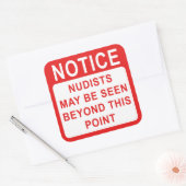 Naturist Camp/Beach Sign Vierkante Sticker (Envelop)