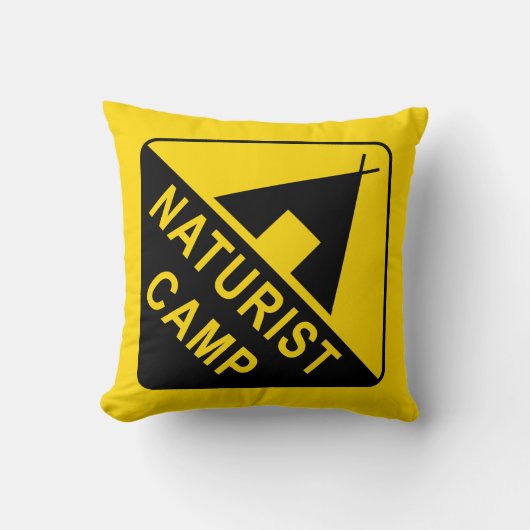 Naturist Camp Sign Kussen (Voorkant)