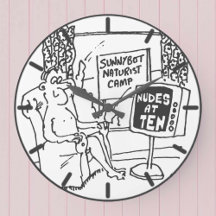 Naturist kijkt naar de Cartoon.