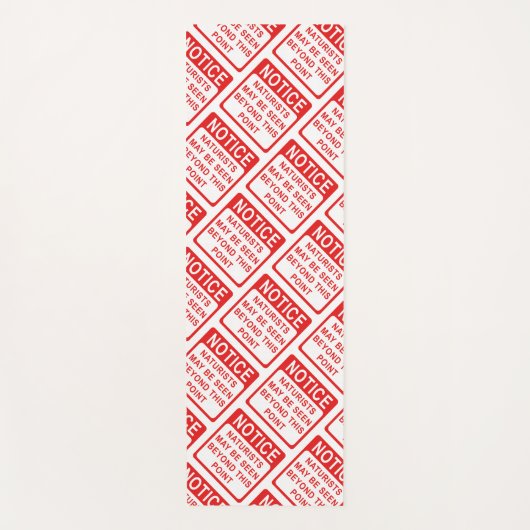 Naturist - Naturisten waarschuwen afdrukken. Yogamat (Voorkant)