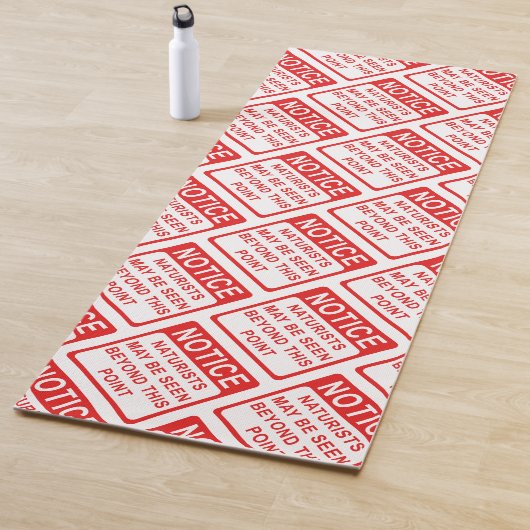 Naturist - Naturisten waarschuwen afdrukken. Yogamat (In situ)